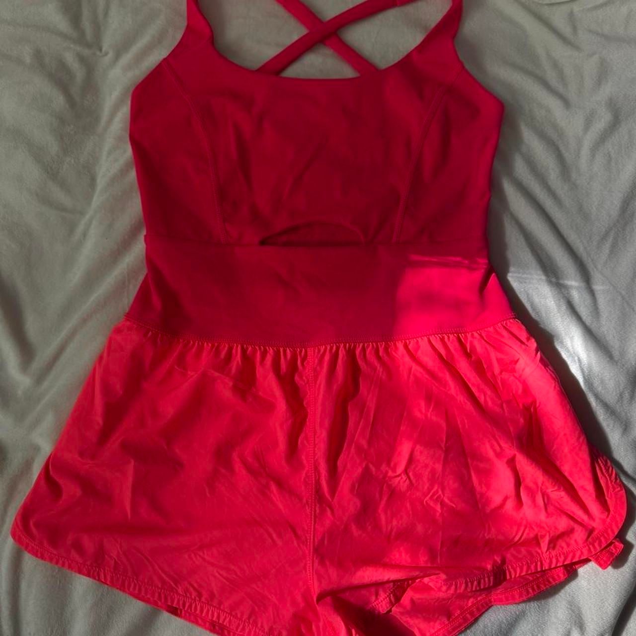 Free People Women's Red And Pink Playsuit-Romper